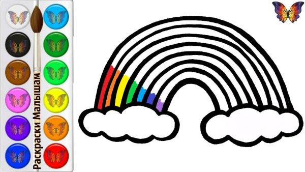 Радуга раскраска для детей