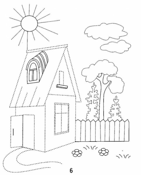 Штриховка для дошкольников домик