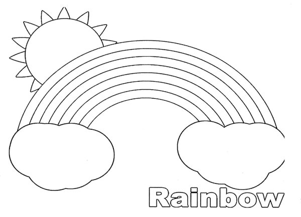 Радуга раскраска для детей цветная