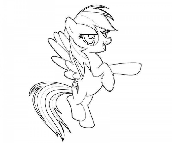 Раскраски для девочек пони Радуга Дэш