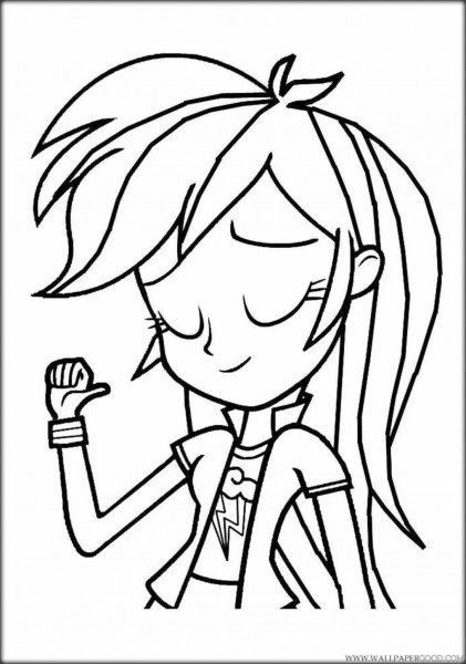 Раскраски девочки Эквестрии Радуга Дэш