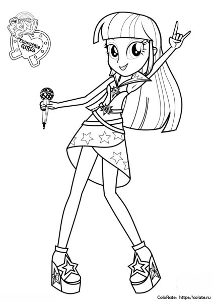 Раскраски Эквестрия герлз Радужный рок