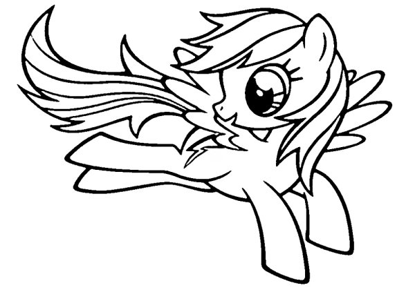 Раскраска пони Радуга деш