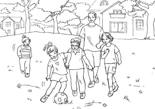 Раскраска игра в футбол