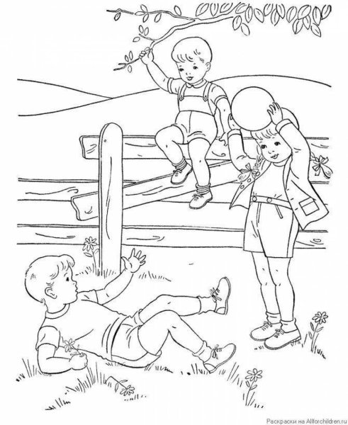 Раскраска на тему детство