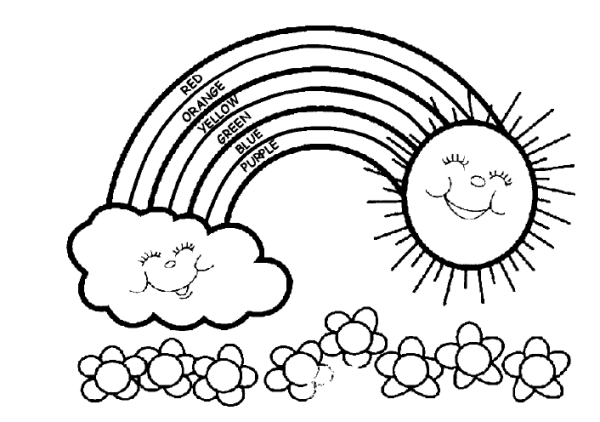Радуга картинка для детей раскраска