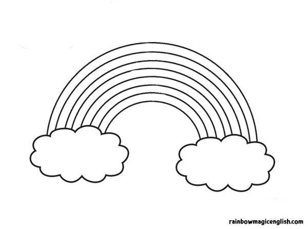 Раскраска Радуга на английском