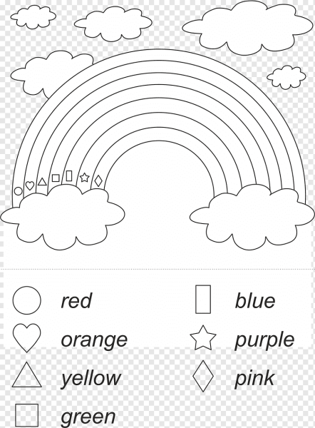 Радуга раскраска на английском языке