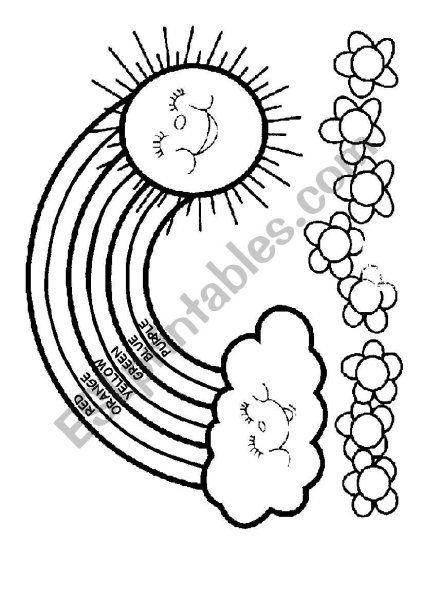 Раскраска Радуга на английском