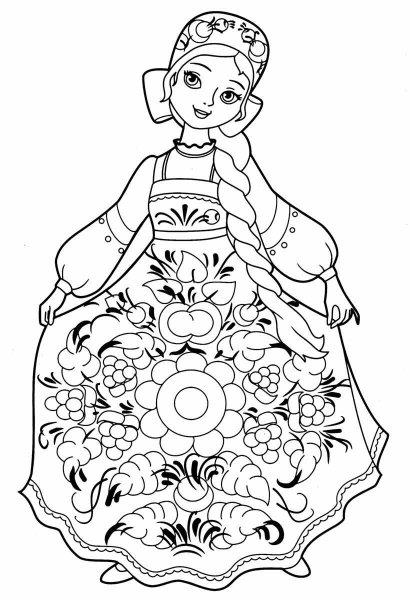Раскраска русской красавицы