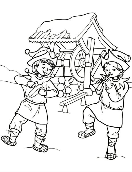 Скоморох раскраска для детей