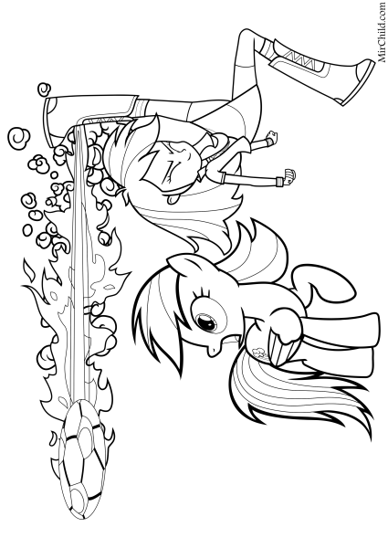 Раскраска Эквестрия герлз Радуга Дэш