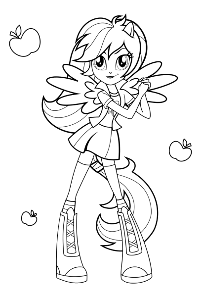 Раскраски Эквестрия герлз Радужный рок