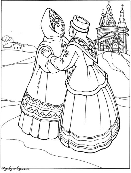Раскраска русские народные праздники