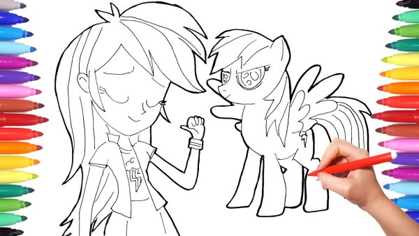 Раскраска Эквестрия герлз Радуга Дэш