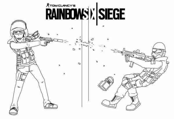 Раскраска диверсант Rainbow Six Siege