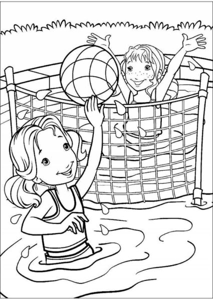 Раскраска спорт волейбол для детей