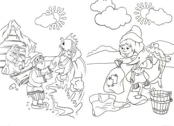 Раскраска герои сказок