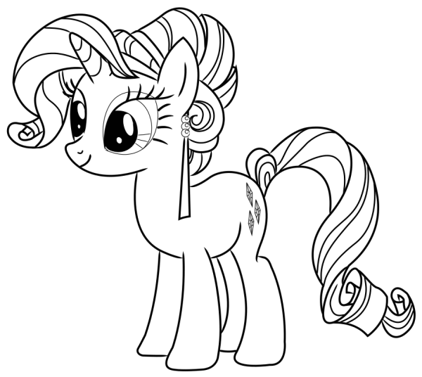 Раскраски Рарити пони маленькая