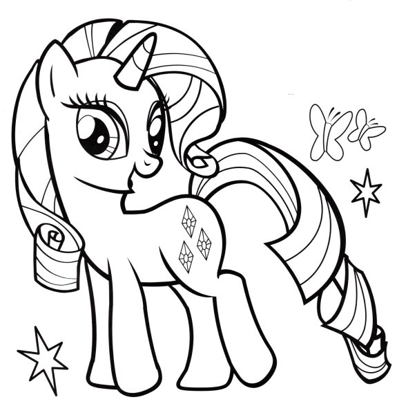Раскраска пони Рарити