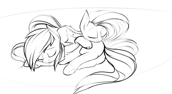 Раскраски пони Радуга и Флаттершай