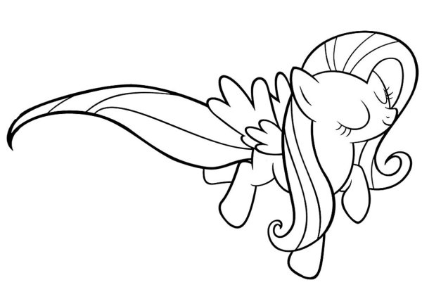 Раскраски пони принцесса Флаттершай