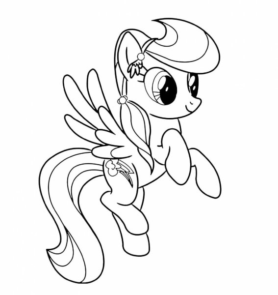 Раскраски пони маленькая Радуга Дэш