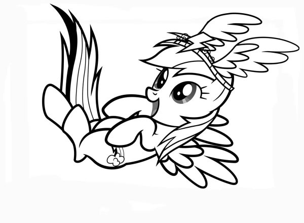 Раскраска Искорка и Радуга Дэш