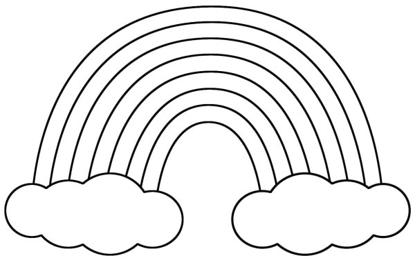 Радуга раскраска для детей