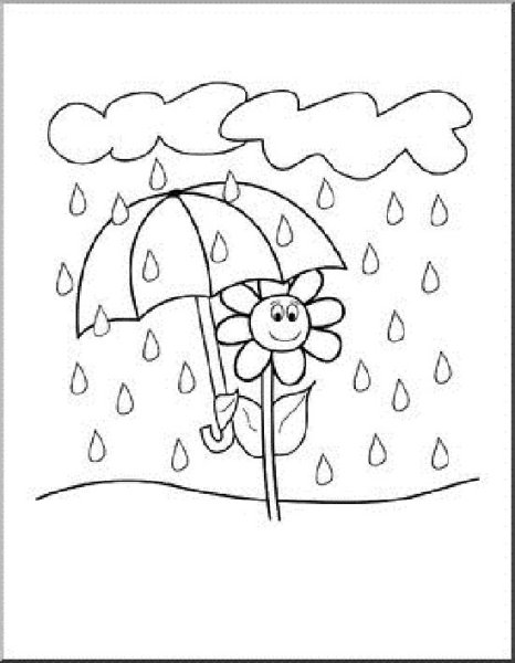 Капельки дождя раскраска для детей