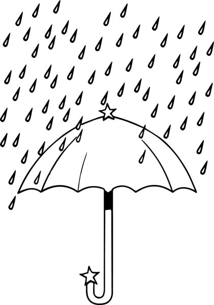 Дождик раскраска для детей