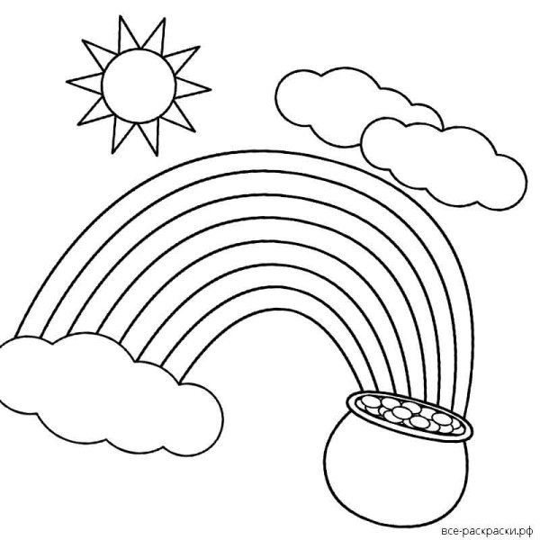 Радуга раскраска для детей