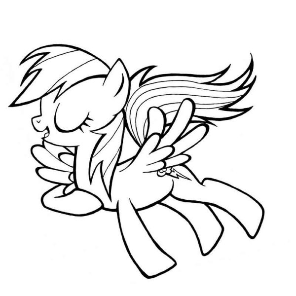 Раскраска Радуга Дэш взрослая