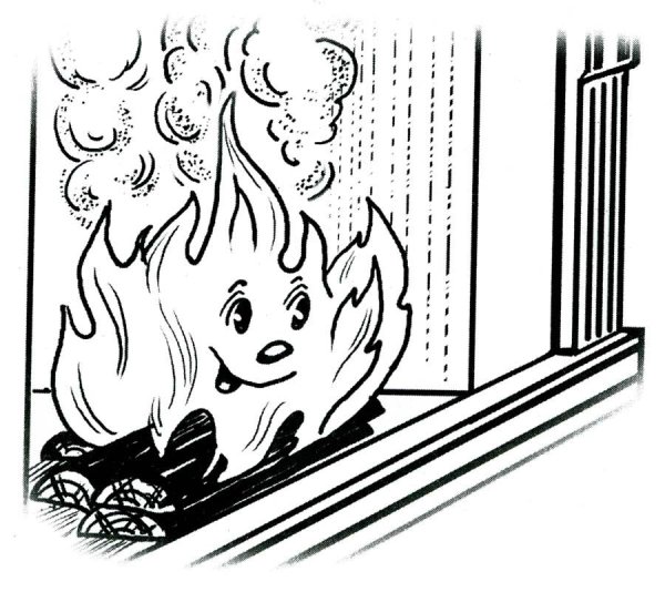 Огонь раскраска для детей