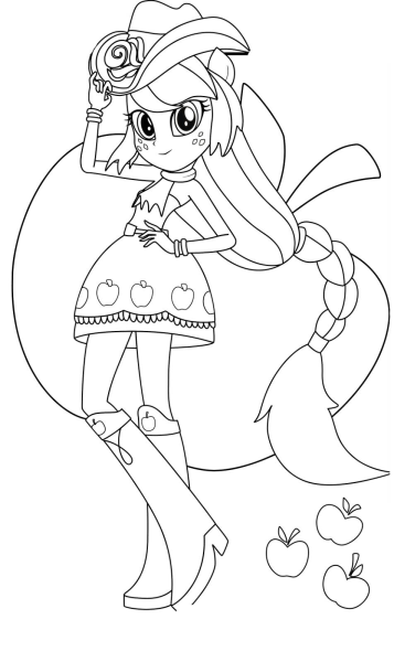 Раскраска Эквестрия герлз эпл Джек