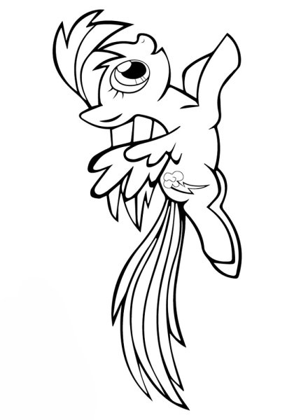 Рейнбоу Дэш пони раскраска