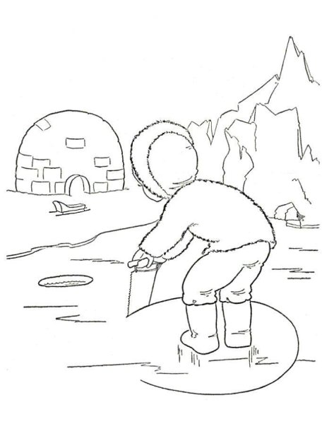 Безопасность на льду для детей раскраски