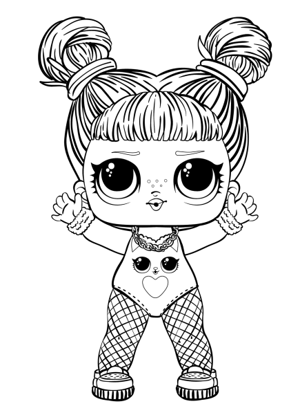 Кукла lol раскраска