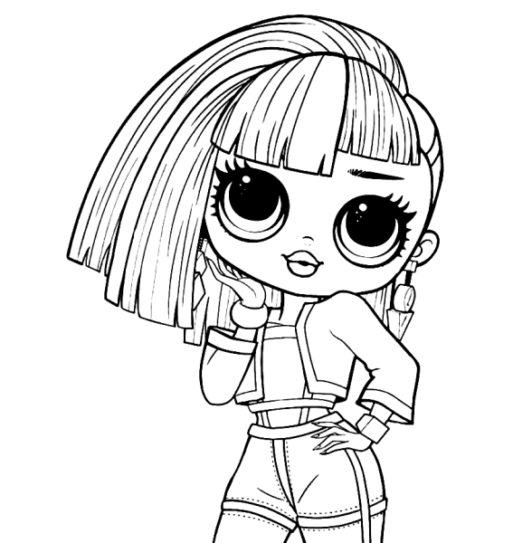 Кукла ЛОЛ омг раскраска