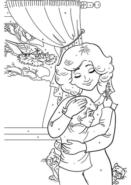 Раскраска мама