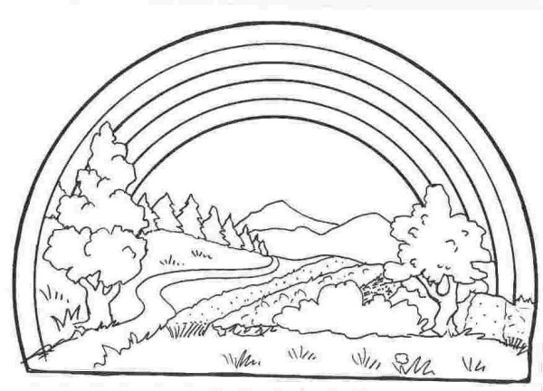 Радуга раскраска для детей