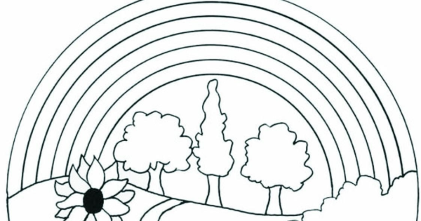 Радуга раскраска для детей