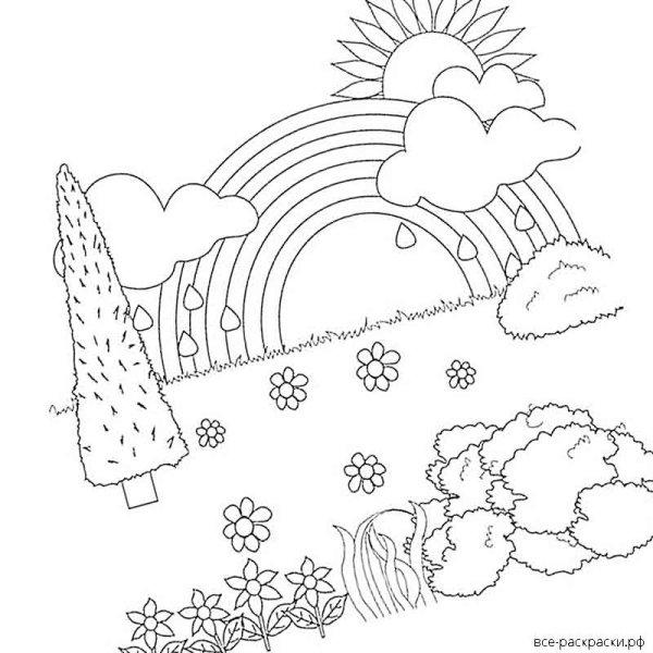 Раскраски Радуга для детей 6-7 лет