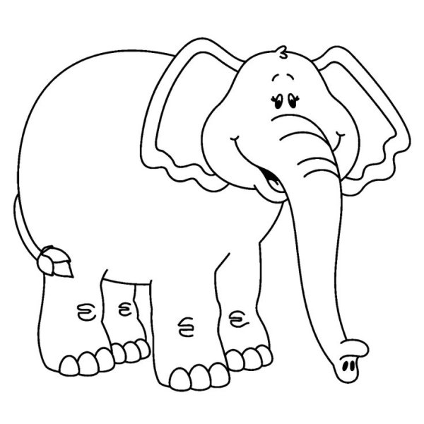 Раскраска слон для детей 2 лет