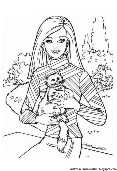 Раскраска. Барби