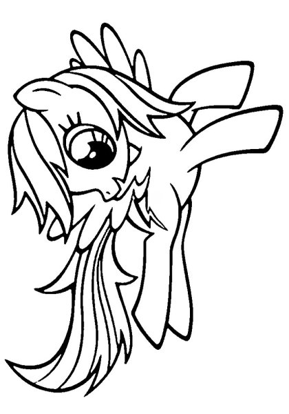 Разукрашка пони Радуга Дэш