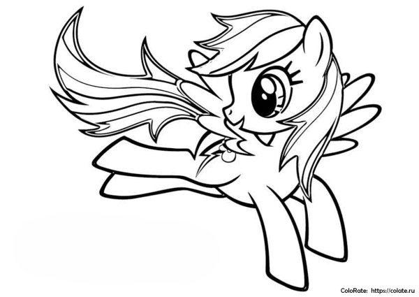 Раскраска пони Радуга деш