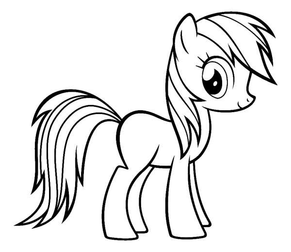 Радуга Дэш раскраска для детей