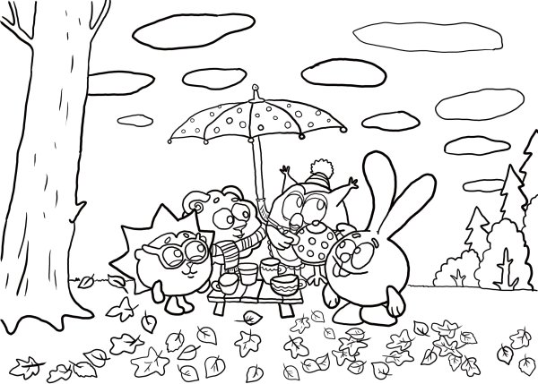 Осенняя раскраска