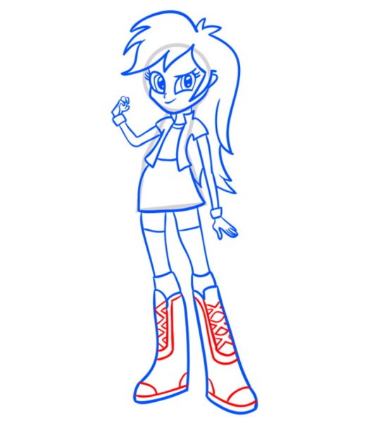 Раскраска Радуга Дэш из Эквестрии